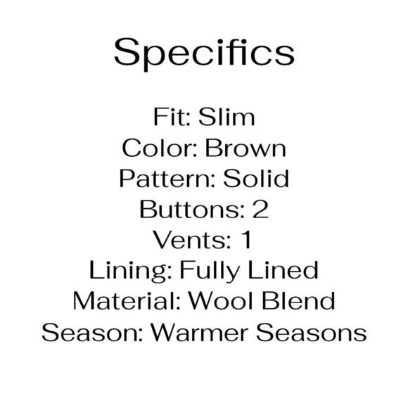 NEW Guess 44-46 Brown Skinny Two Button Blazer Sport Coat Jacket V103 - Picture 4 of 11